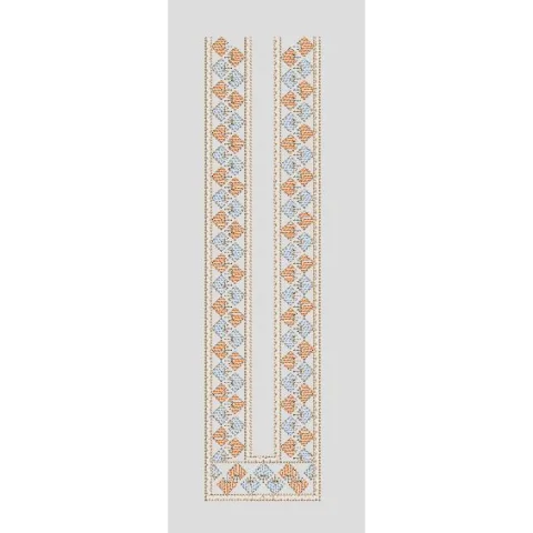 Parallel Diamond Geometric Vertical Stripe Embroidery Design