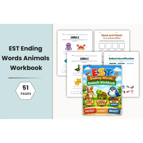 Ending Words Animals Workbook