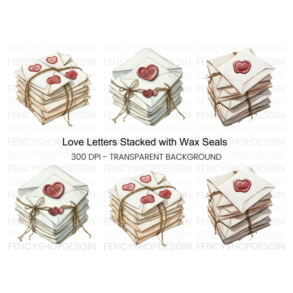 Vintage Love Letter Clipart Bundle