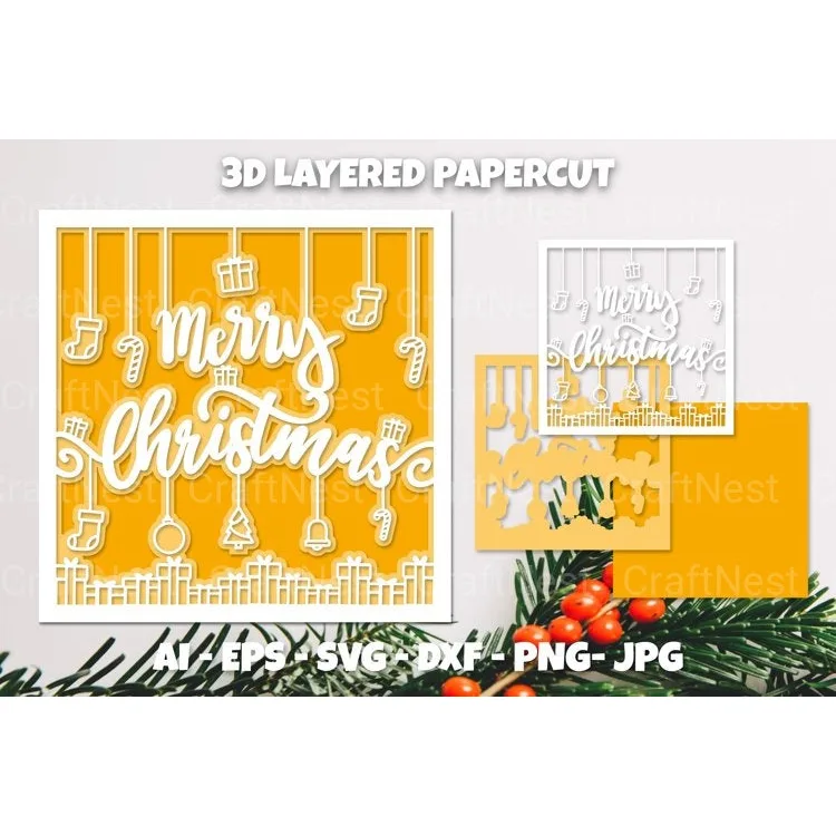 Christmas Layered Papercut SVG Bundle