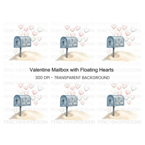 Love Mailbox with Hearts Clipart Bundle