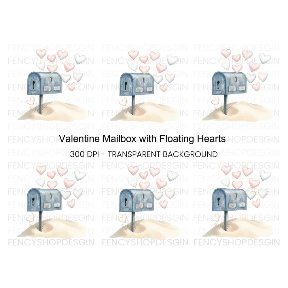 Love Mailbox with Hearts Clipart Bundle