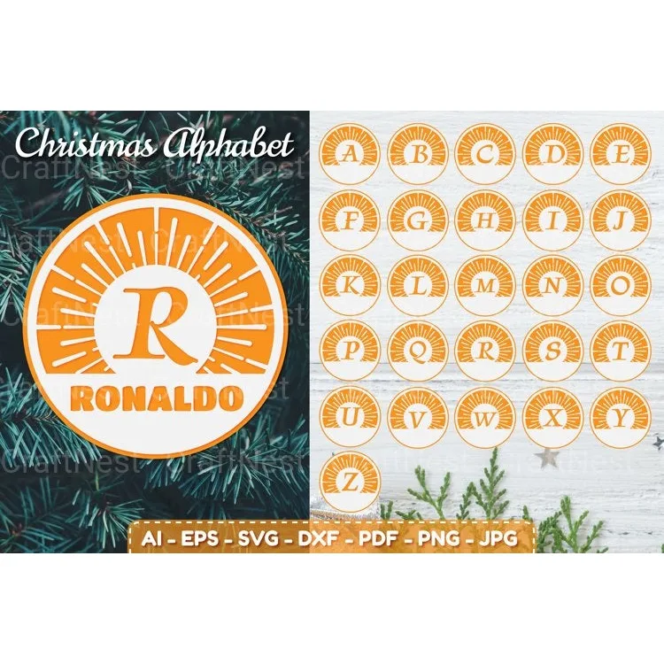 Alphabet Christmas Scene SVG