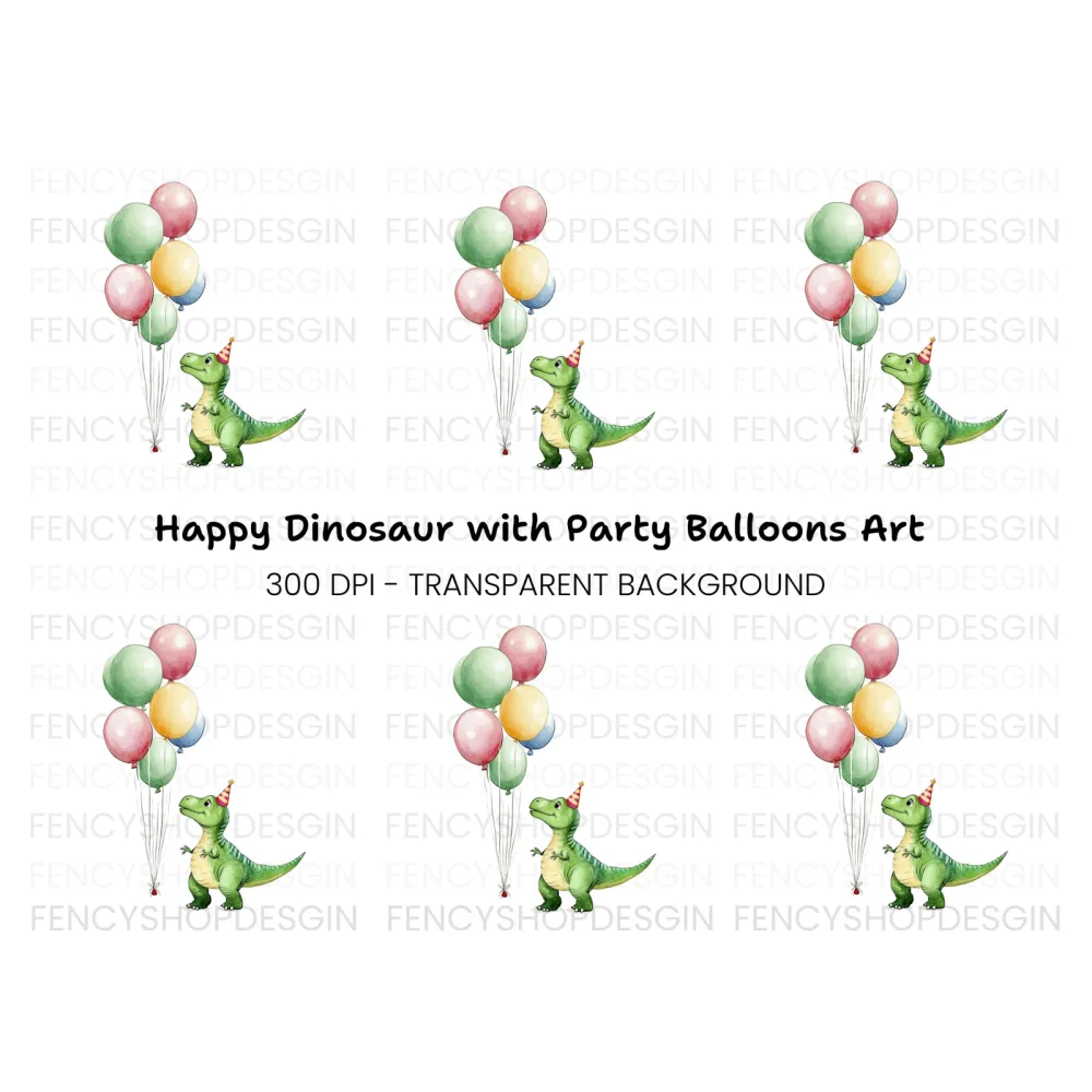 Cute Dinosaur Birthday Party Clipart Bundle