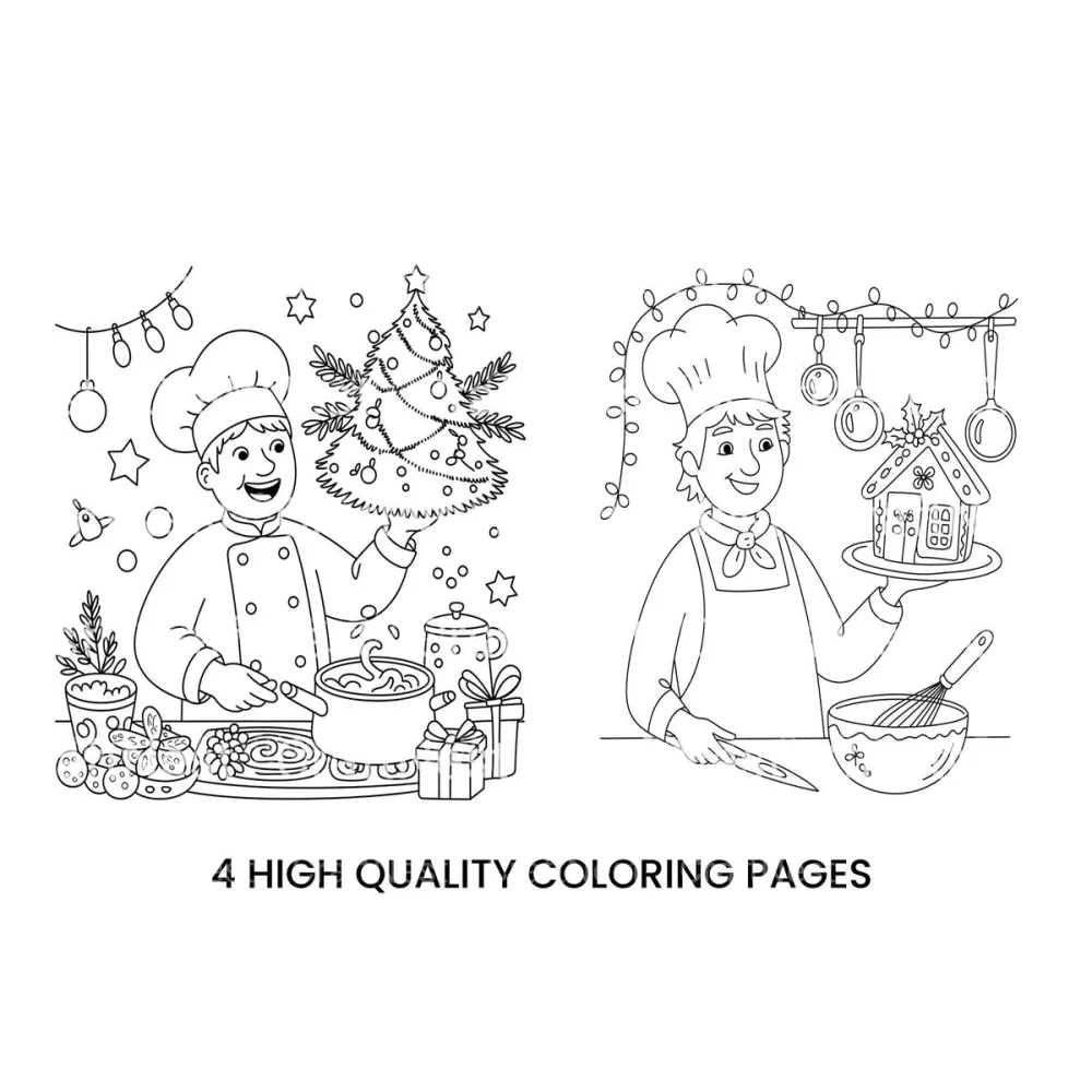 Christmas Chef Gingerbread House Fun Coloring Books