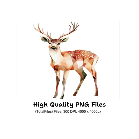Geometric Deer Clipart Bundle