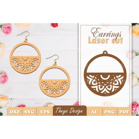 Earrings Mandala SVG Bundle