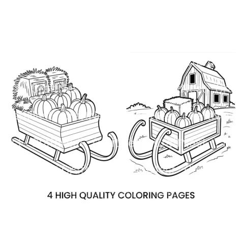 Autumn Harvest Sleighs Coloring Books