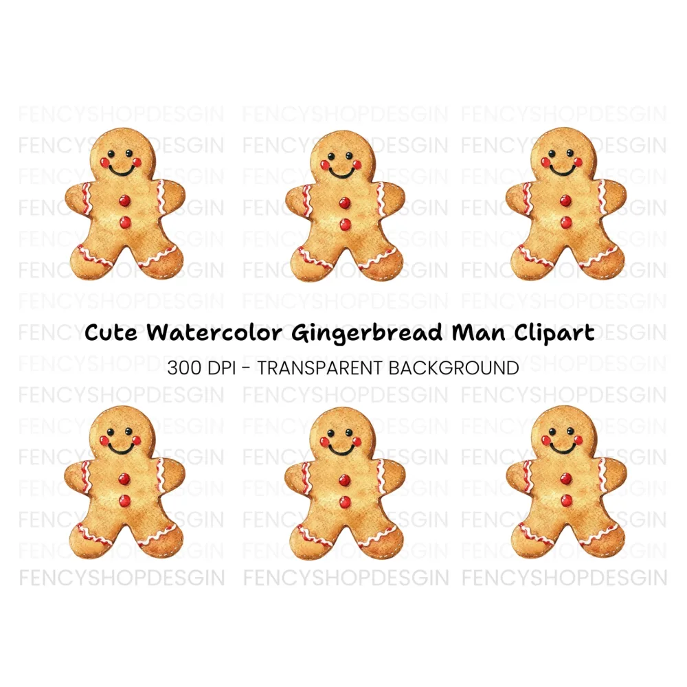 Happy Gingerbread Man Clipart Bundle