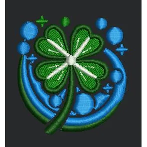 Green Flower Embroidery Design