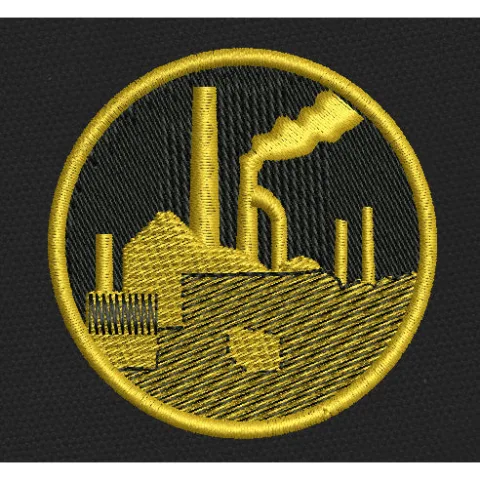 Factory With Gold Embroidery Design