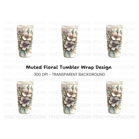 Floral Tumbler Clipart Bundle