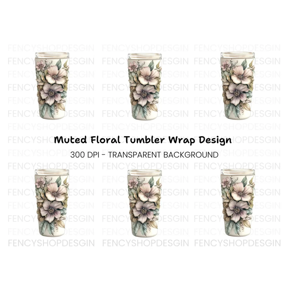 Floral Tumbler Clipart Bundle