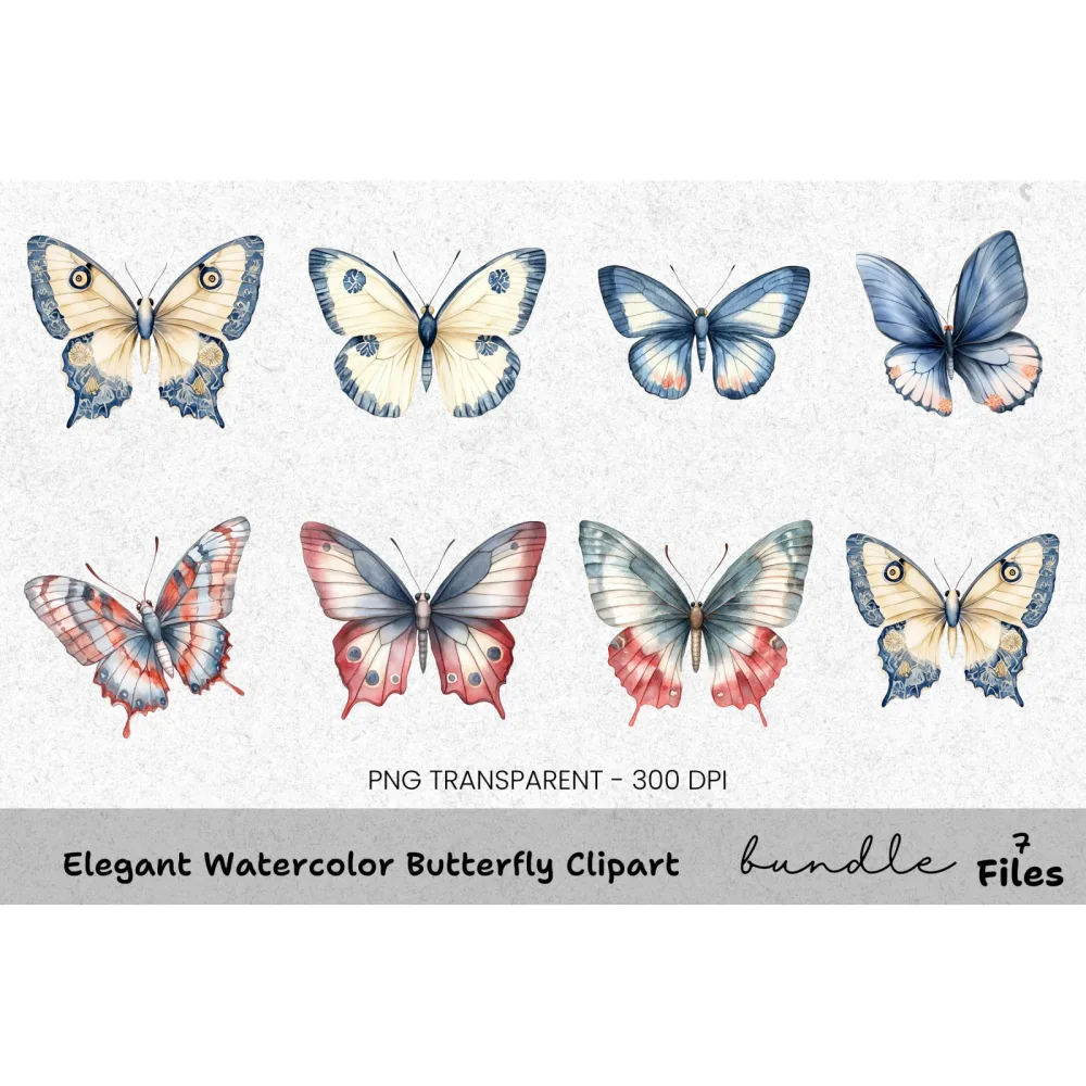 Elegant Butterfly Clipart Bundle