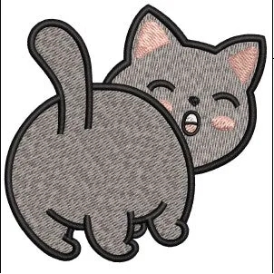 Cat Q Embroidery Design