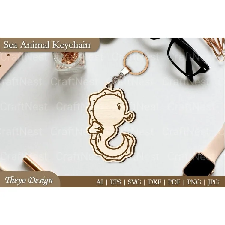 Cute Sea Animal Keychain SVG
