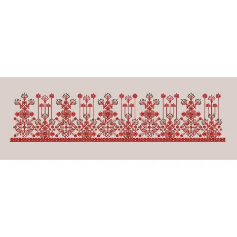 Alternating Floral Star Border Embroidery Design