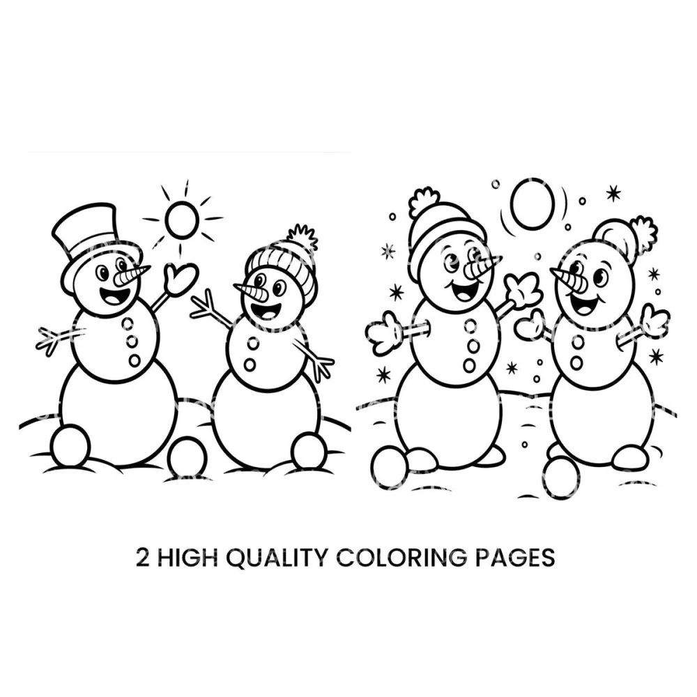 Happy Snowmen Winter Scene Coloring Books