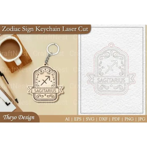Zodiac Keychain SVG Bundle