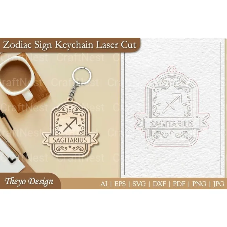 Zodiac Keychain SVG Bundle