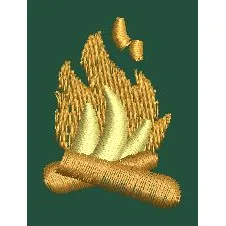 Stylized Campfire Emblem Embroidery Design