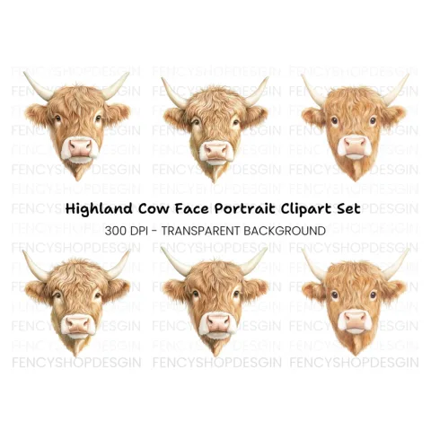 Highland Cow Clipart Bundle
