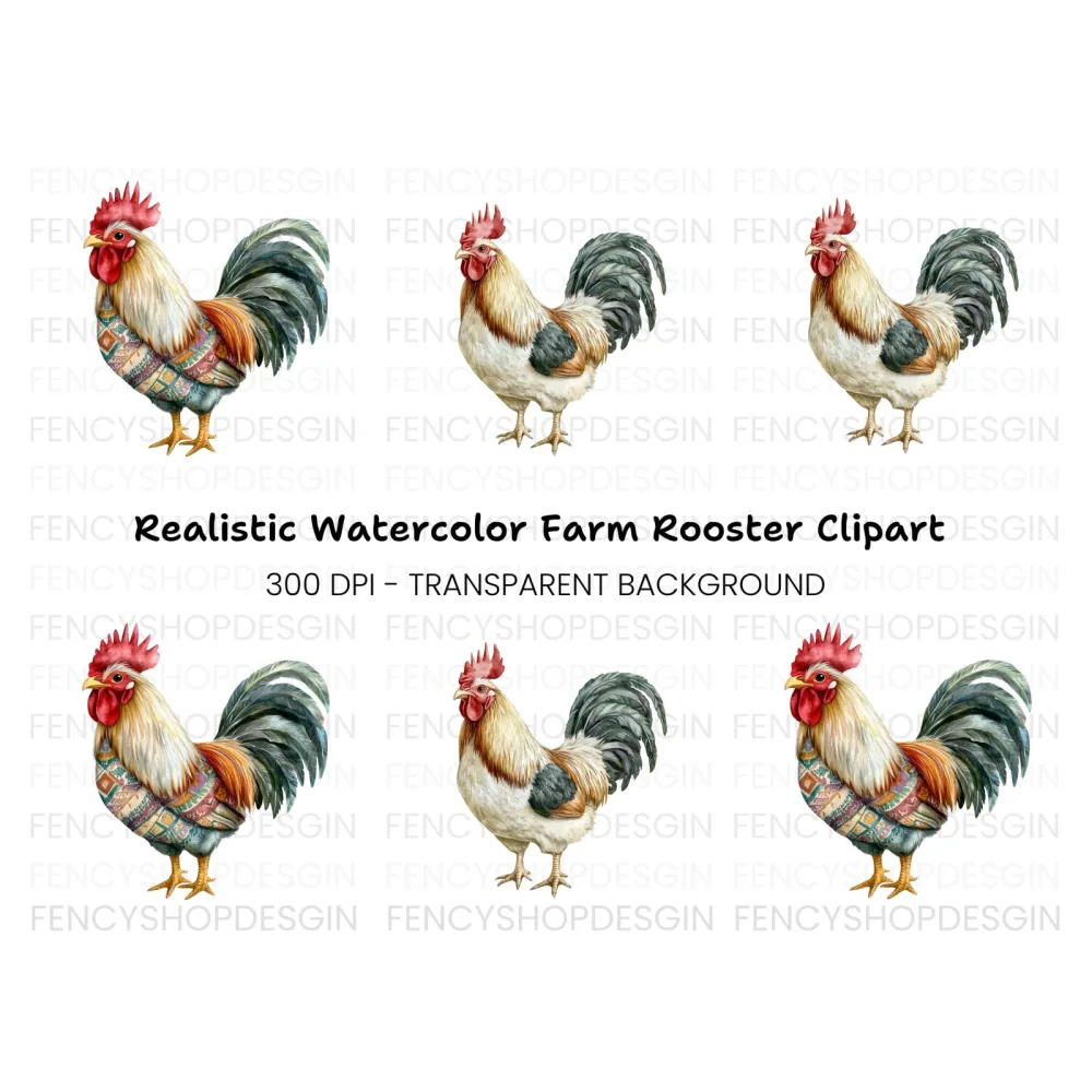 Rooster Clipart Bundle