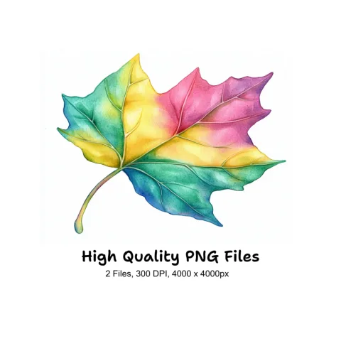 Colorful Maple Leaves Clipart Bundle