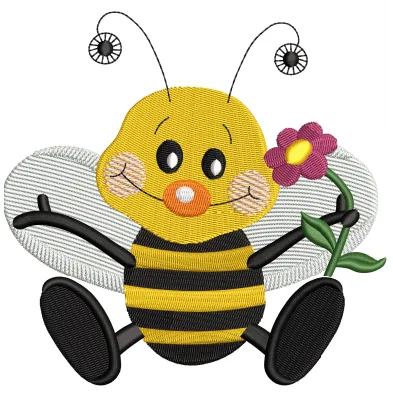 Honey Bee Embroidery Design