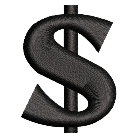 Dollar Sign Embroidery Design
