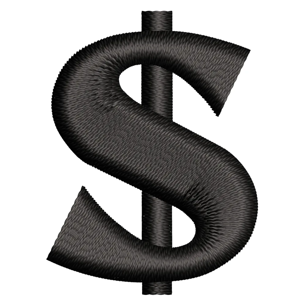 Dollar Sign Embroidery Design