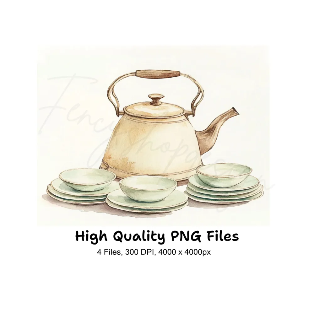 Vintage Tea Clipart Bundle