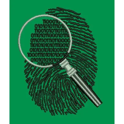 Digital Identity Magnification Embroidery Design