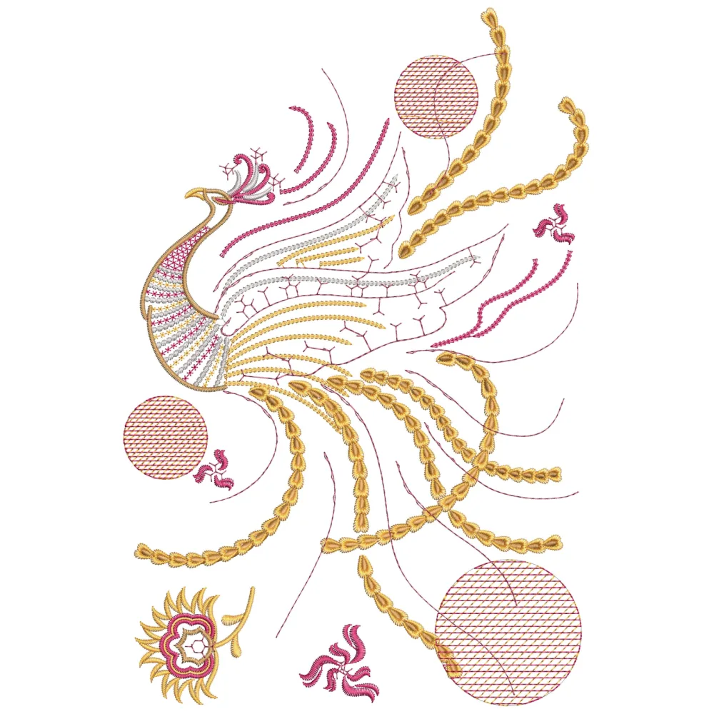 Sequin Peacock Embroidery Design