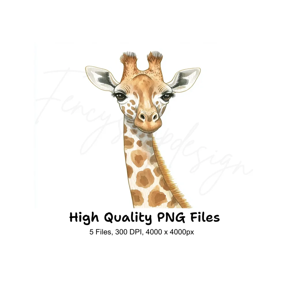 Cute Giraffe Face Clipart Bundle