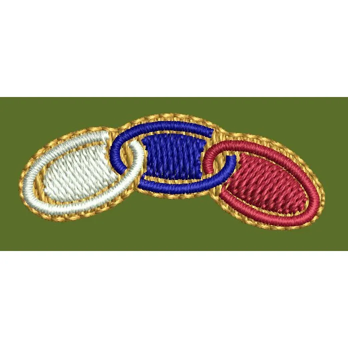 Linked Ovals Interlocking Shapes Embroidery Design
