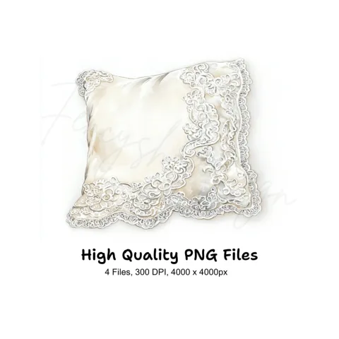 Elegant Lace Bedding and Curtains Clipart Bundle
