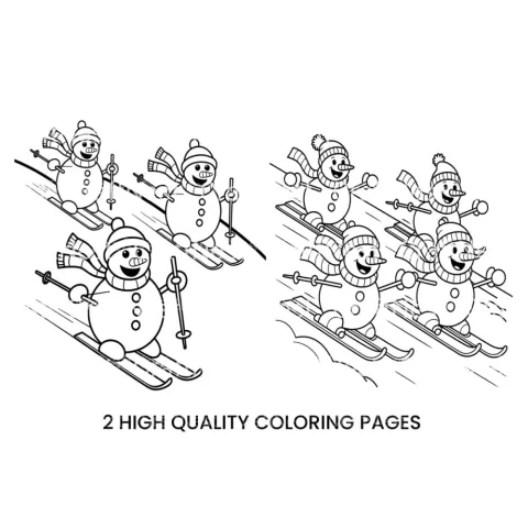 Snowman Skiing Adventure Coloring Books