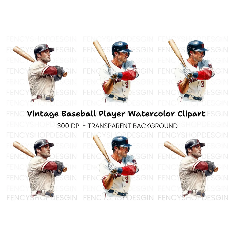 Baseball Players Clipart Bundle