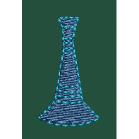 Blue Flared Detail Embroidery Design