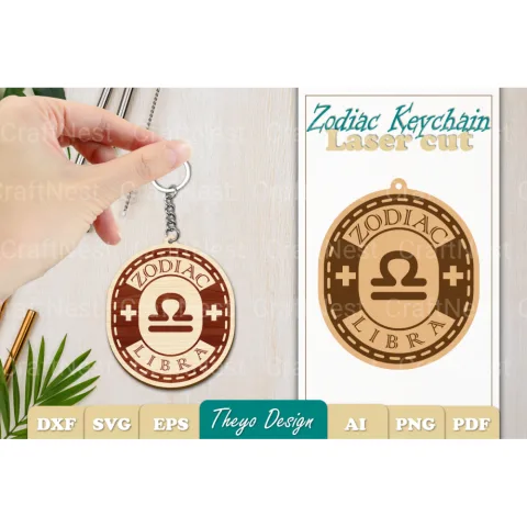 Zodiac Keychain SVG Bundle