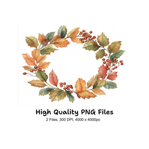 Autumn Wreath Clipart Bundle