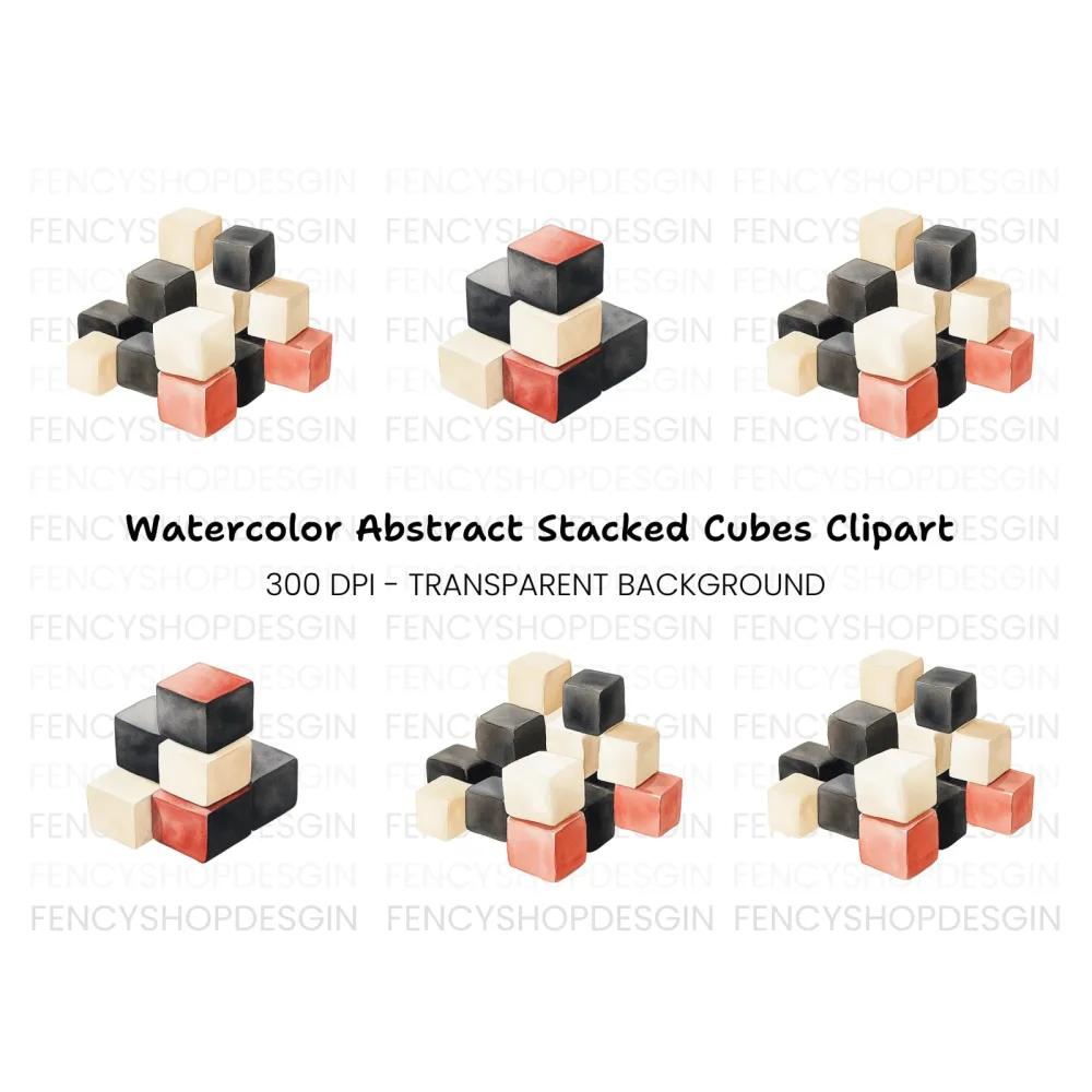 Pyramid Cube Arrangement Clipart Bundle