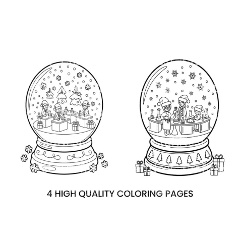 Christmas Science Snow Globe Coloring Books