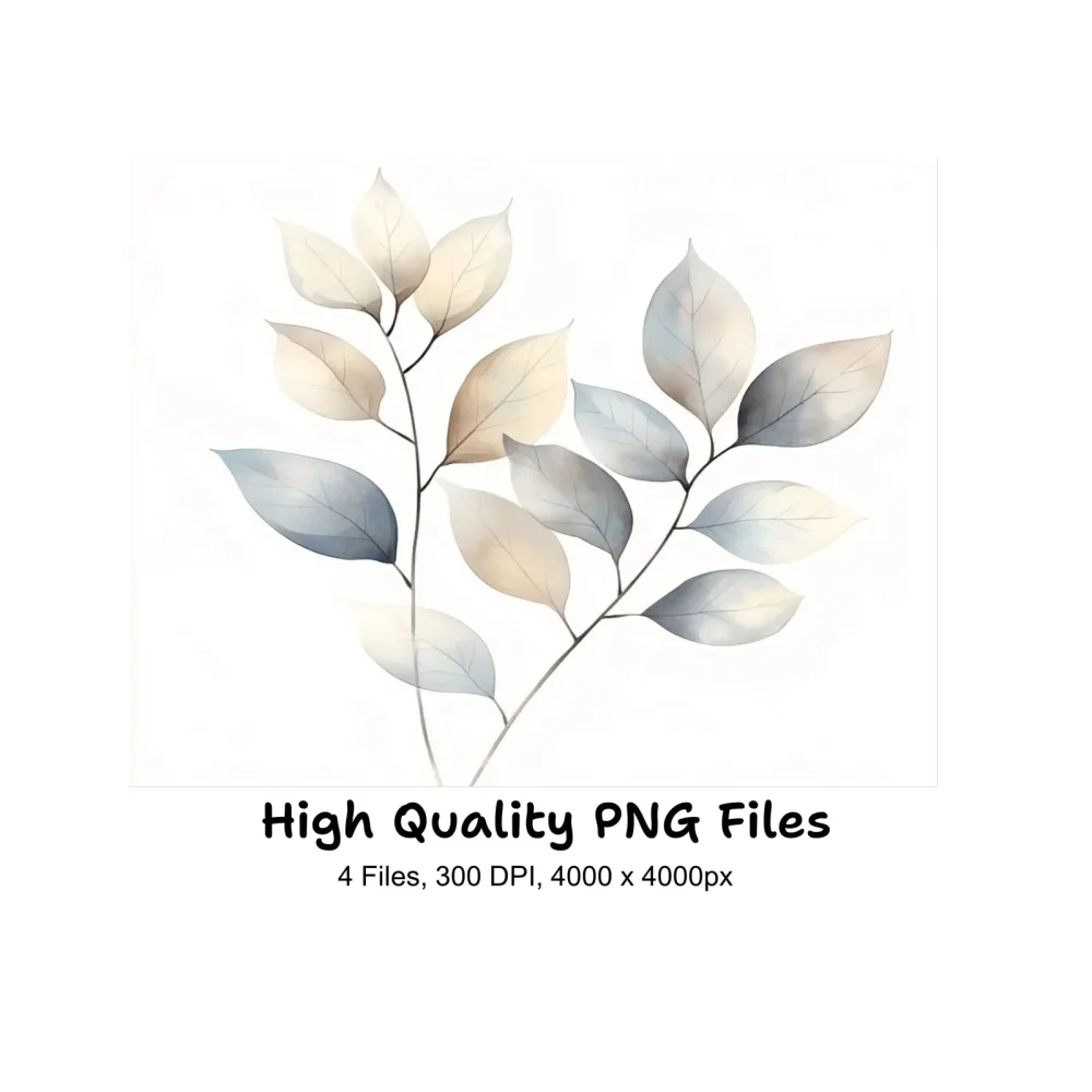 Neutral Leaves Clipart Bundle