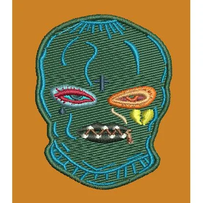 Abstract Stitched Mask Embroidery Design