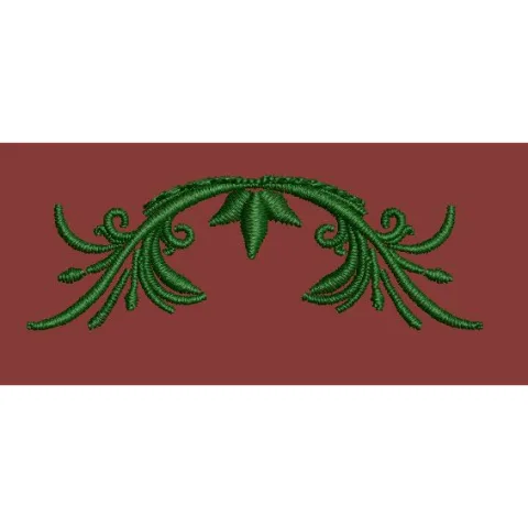 Symmetrical Foliage Scrollwork Embroidery Design
