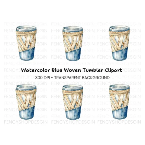 Woven Glass Tumblers Clipart Bundle