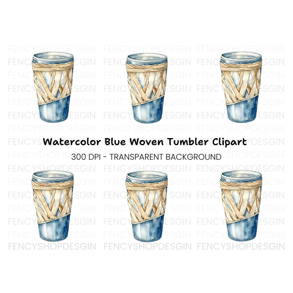 Woven Glass Tumblers Clipart Bundle