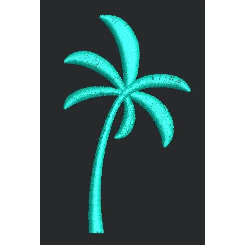 Blue Palm Tree Embroidery Design